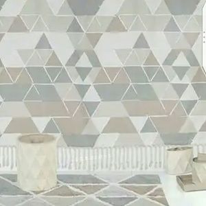 Triangles Shower Curtain & Bath Rug Set
